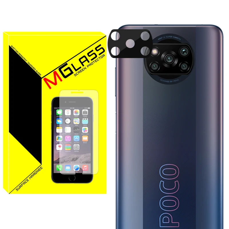 محافظ لنز دوربین ام‌گلس مدل 3D-MG مناسب برای گوشی موبایل شیائومی Poco X3 / X3 Pro / X3 NFC