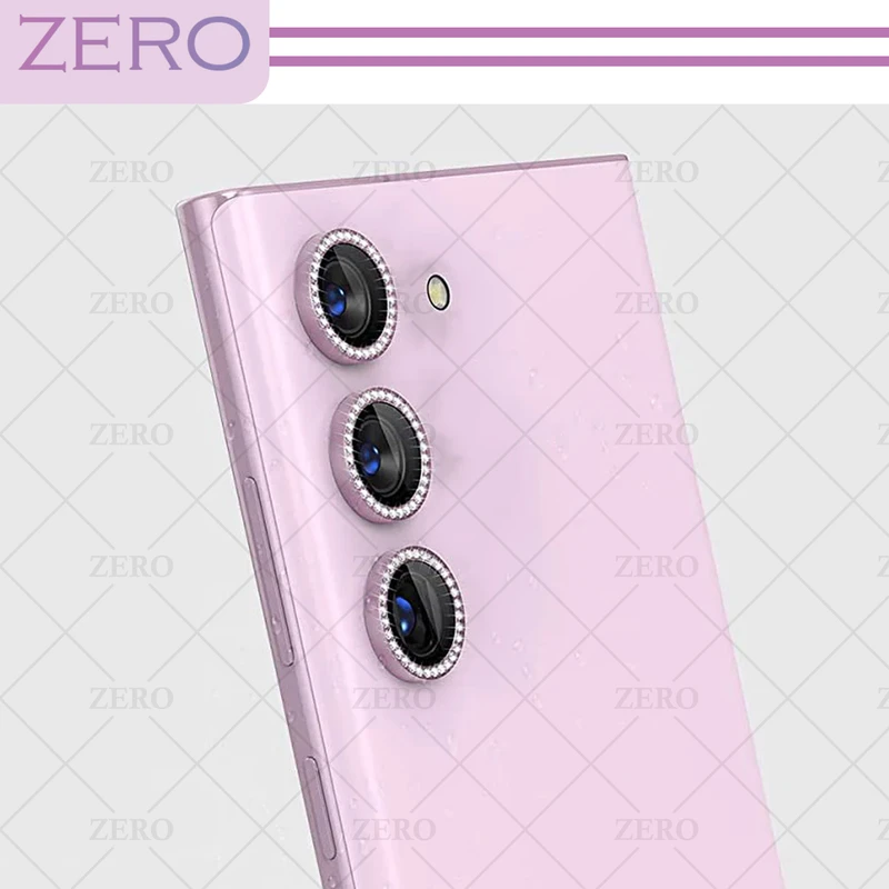 محافظ لنز دوربین زیرو مدل Diamond Metal Ring مناسب برای گوشی موبایل سامسونگ Galaxy S22 Ultra