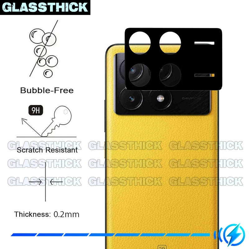 محافظ لنز دوربین گلستیک مدل 3D-GL مناسب برای گوشی موبایل شیائومی Poco X6 Pro