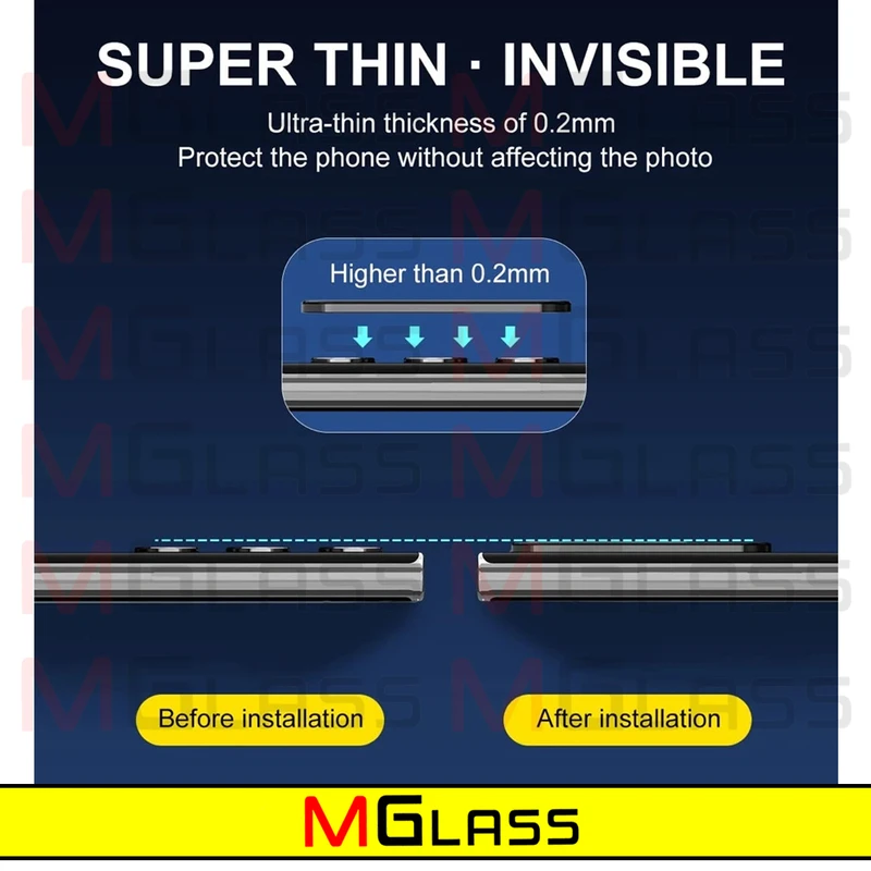 محافظ لنز دوربین ام‌گلس مدل 3D-MG مناسب برای گوشی موبایل سامسونگ Galaxy S23 Ultra