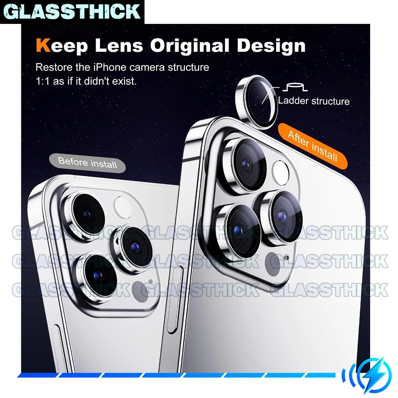 محافظ لنز دوربین گلستیک مدل Ring-Metal-GL مناسب برای گوشی موبایل اپل Iphone 15 Pro