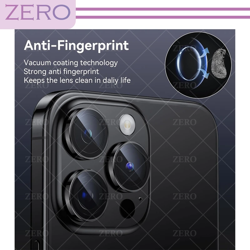 محافظ لنز دوربین زیرو مدل Ring-Metal-ZR مناسب برای گوشی موبایل اپل Iphone 15 Pro