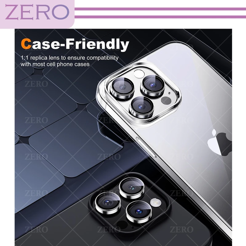 محافظ لنز دوربین زیرو مدل Ring-Metal-ZR مناسب برای گوشی موبایل اپل Iphone 15 Pro