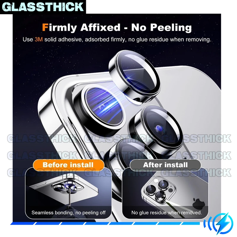محافظ لنز دوربین گلستیک مدل Ring-Metal-GL مناسب برای گوشی موبایل اپل Iphone 15 Pro Max