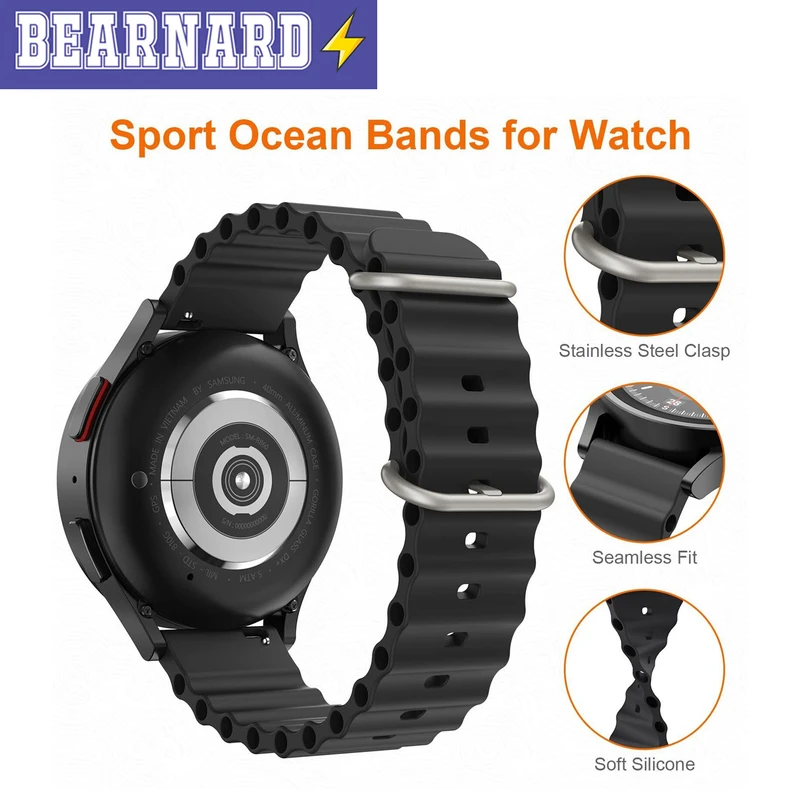 بند برنارد مدل Ocean مناسب برای ساعت هوشمند سامسونگ Galaxy Watch Active 1 / Active 2 40mm / Active 2 44mm / Watch 3 41mm / Watch 4 40mm / watch 4 42mm / watch 4 44mm / watch 4 46mm