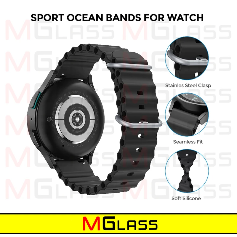 بند ام‌گلس مدل Ocean-MG مناسب برای ساعت هوشمند هپی تاچ K56 / K56 Pro / K56 Ultra