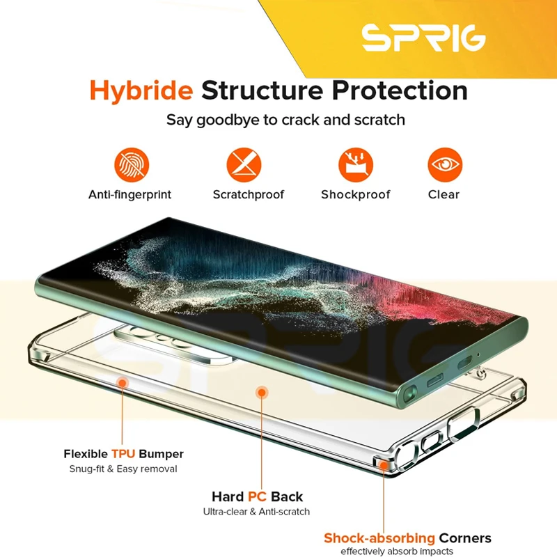 کاور اسپریگ مدل Clear TRS مناسب برای گوشی موبایل سامسونگ Galaxy S25 ultra 5G به همراه محافظ صفحه نمایش گوشی