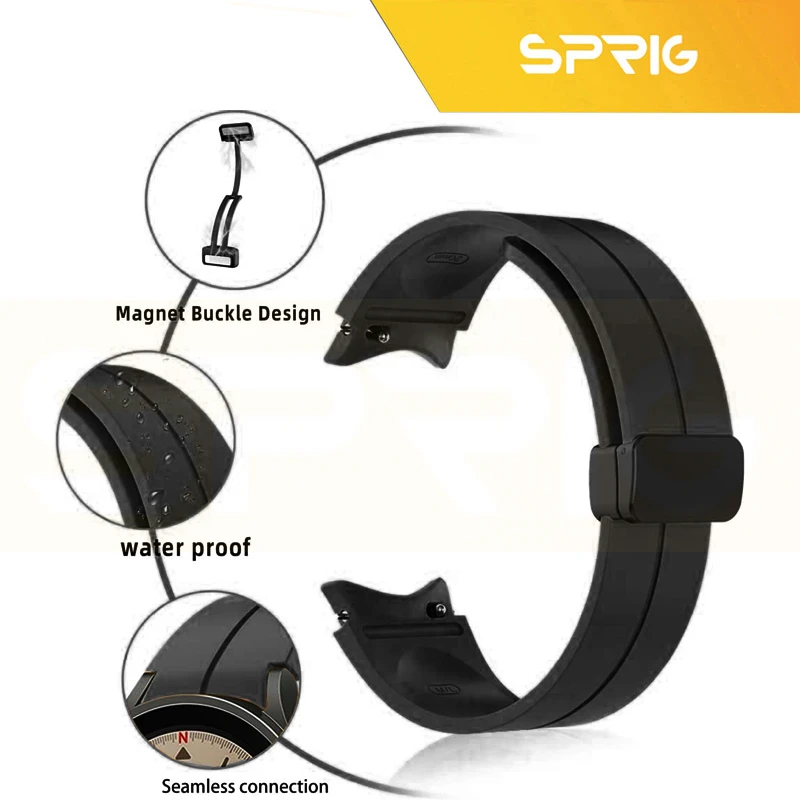 بند اسپریگ مدل Silicone Set مناسب برای سامسونگ Galaxy Watch 4/5/6/7/Fe سایز 40/43/44/46/47 میلی متری به همراه کیس هدفون بی سیم سامسونگ Galaxy Buds 3 / 3 Pro