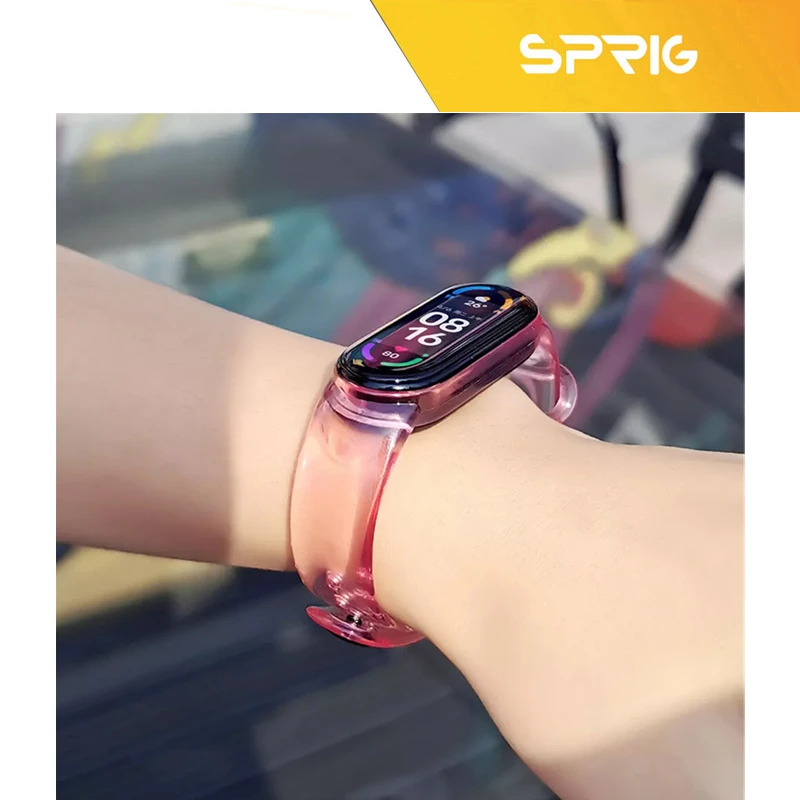 بند اسپریگ مدل Clear TRS مناسب برای ساعت هوشمند شیائومی Mi band 8/9