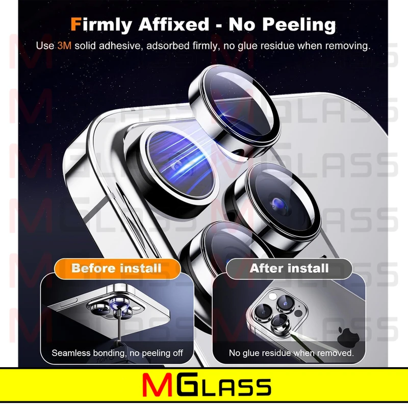محافظ لنز دوربین ام‌گلس مدل Ring-Metal-MG مناسب برای گوشی موبایل اپل Iphone 15 Pro