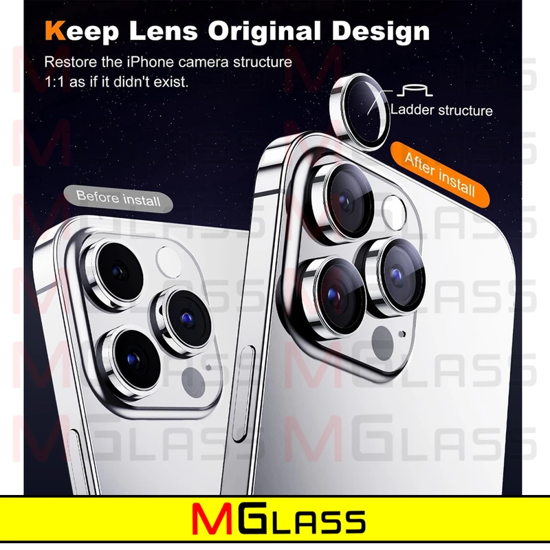 محافظ لنز دوربین ام‌گلس مدل Ring-Metal-MG مناسب برای گوشی موبایل اپل Iphone 15 Pro