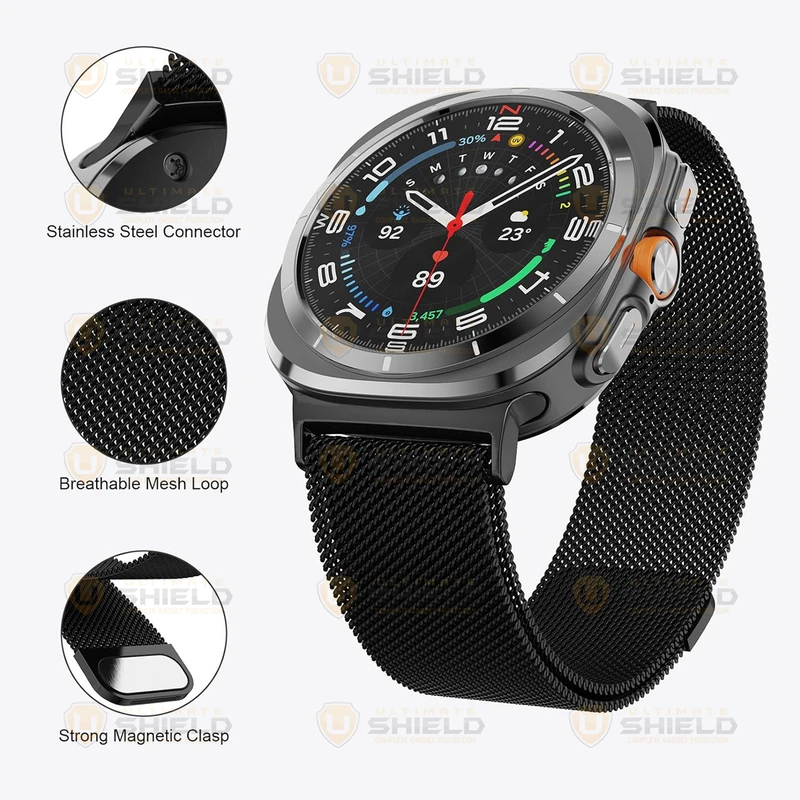 بند آلتیمیت شیلد مدل Milanese UL مناسب برای ساعت هوشمند سامسونگ Galaxy Watch 7 Ultra 47mm
