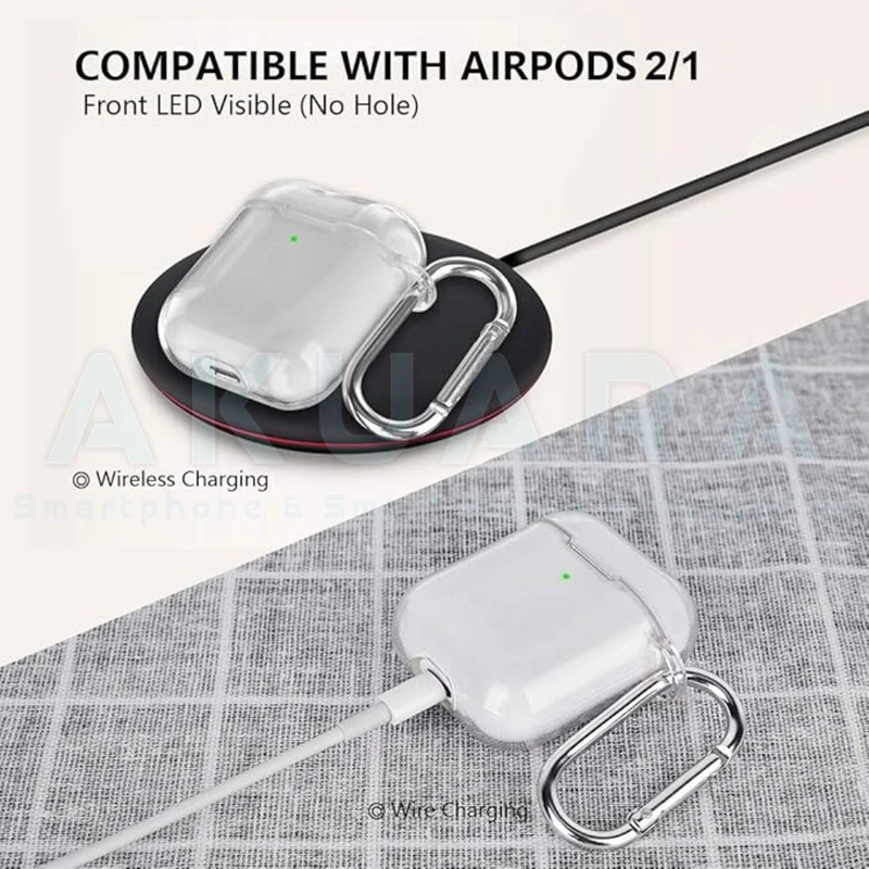 کاور آکوآرا مدل Clear مناسب برای کیس هدفون بی سیم اپل Airpods 1 / 2