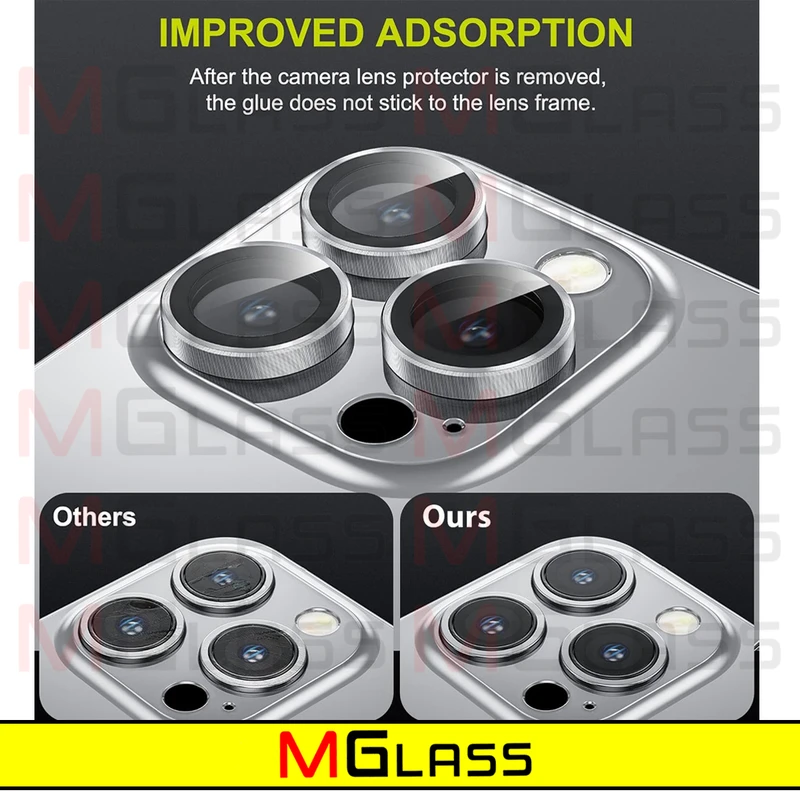 محافظ لنز دوربین ام‌گلس مدل Ring-Metal-MG مناسب برای گوشی موبایل اپل Iphone 15 Pro