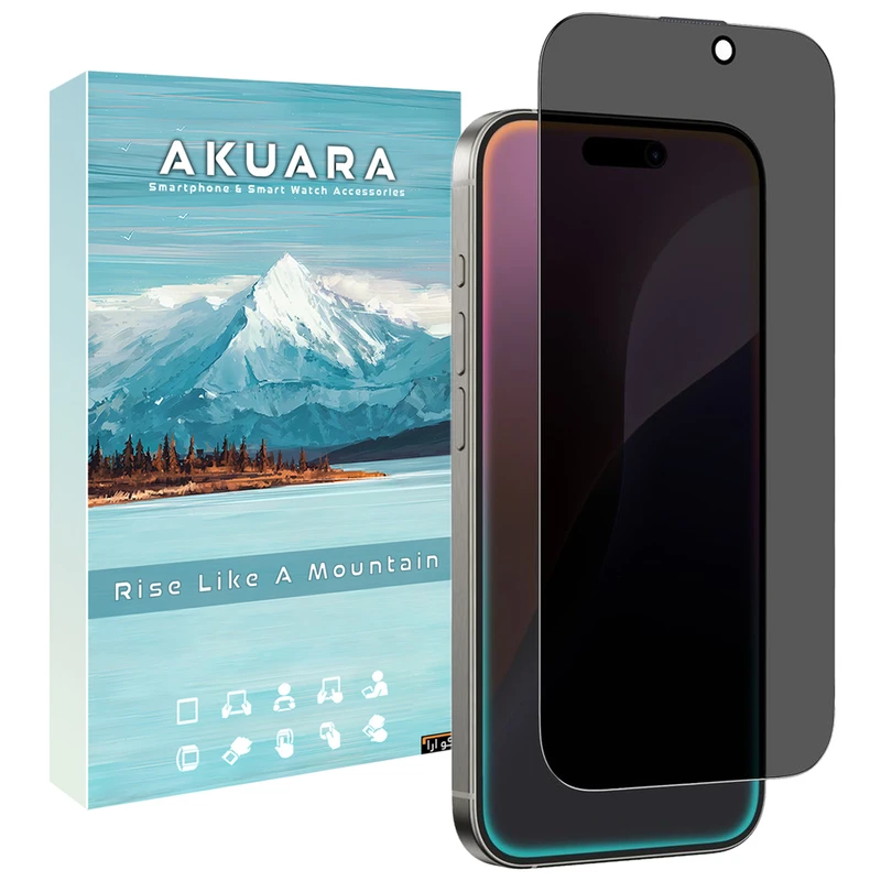 محافظ صفحه نمایش حریم شخصی آکوآرا مدل Prv AKU مناسب برای گوشی موبایل اپل iPhone 16 Pro Max