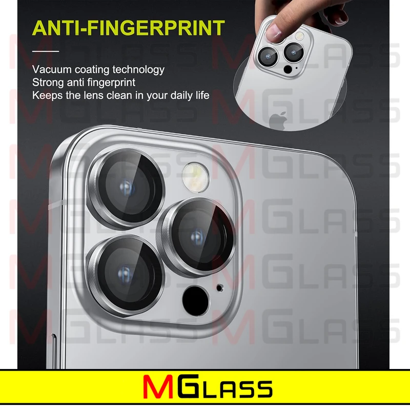 محافظ لنز دوربین ام‌گلس مدل Ring-Metal-MG مناسب برای گوشی موبایل اپل Iphone 15 Pro
