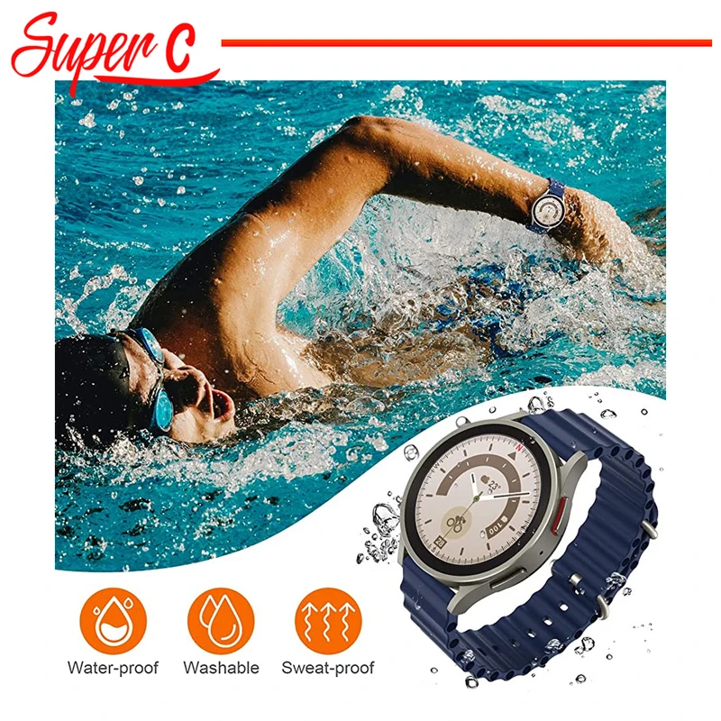 بند سوپرسی مدل Ocean مناسب برای ساعت هوشمند سامسونگ Galaxy Watch 5 44mm