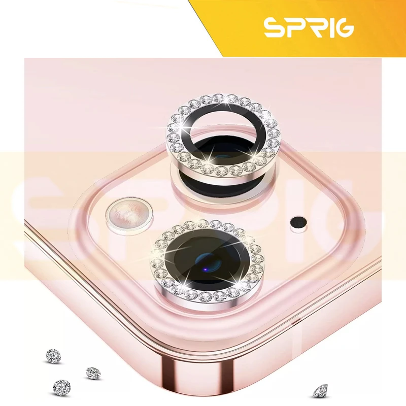 محافظ لنز دوربین اسپریگ مدل Ring Metal Shine مناسب برای گوشی موبایل اپل Iphone 13/13mini