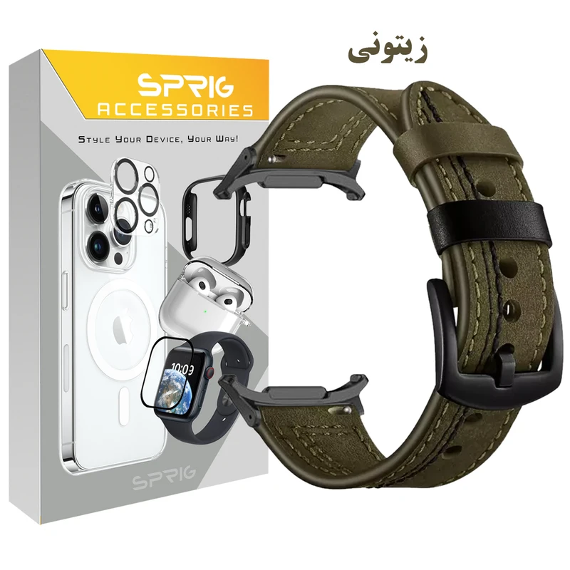 بند اسپریگ مدل ORIGI Leather مناسب برای ساعت هوشمند سامسونگ Galaxy Watch 7 Ultra 47mm