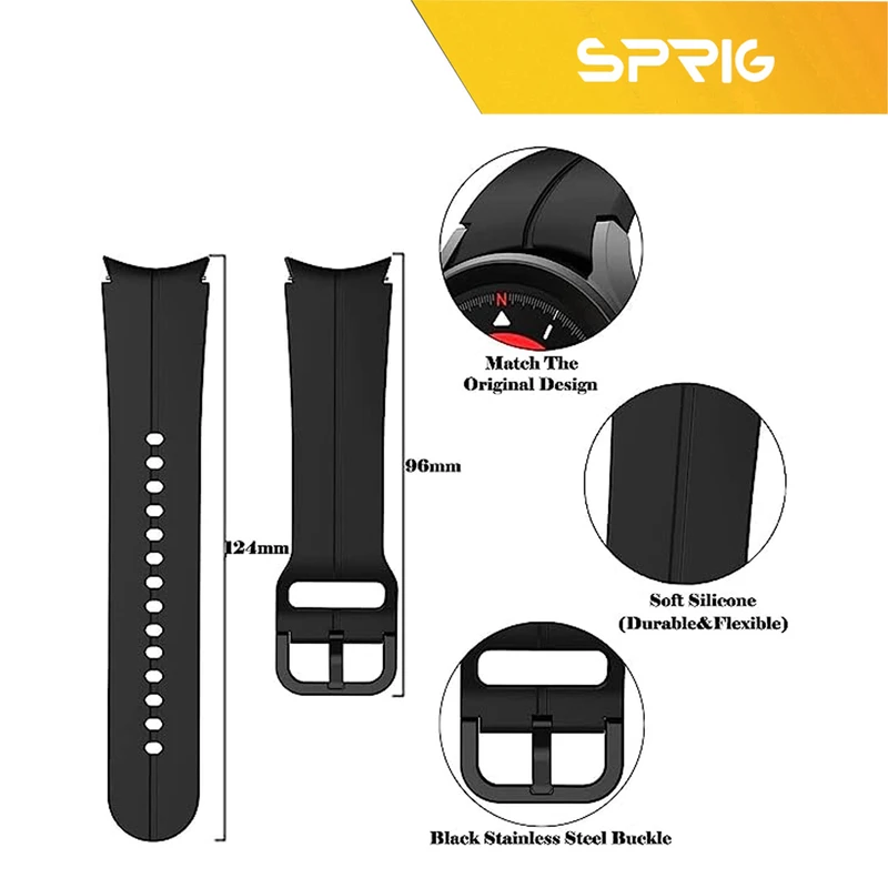 بند اسپریگ مدل Silic Origi مناسب برای ساعت هوشمند سامسونگ Galaxy Watch 4/5/6/7/FE size 40/43/44/46/47mm
