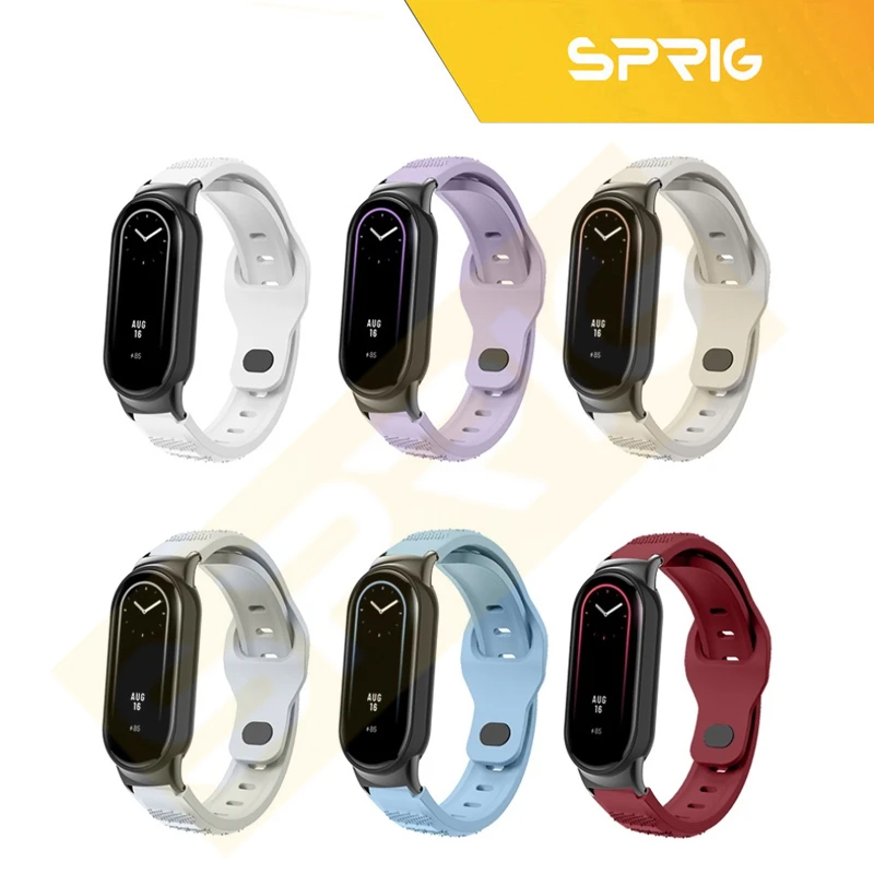 بند اسپریگ مدل Spig Clear Guard مناسب برای ساعت هوشمند شیائومی Mi band 8 به همراه کاور