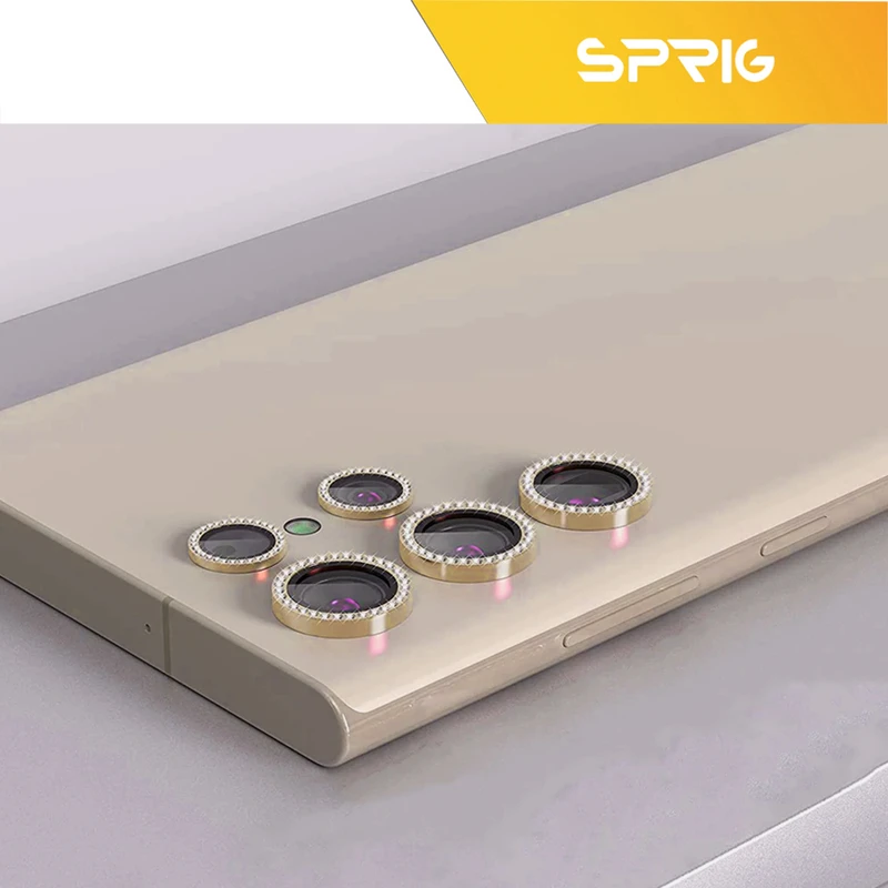 محافظ لنز دوربین رینگی اسپریگ مدل Ring metal Diamond مناسب برای گوشی موبایل سامسونگ Galaxy S25 ultra
