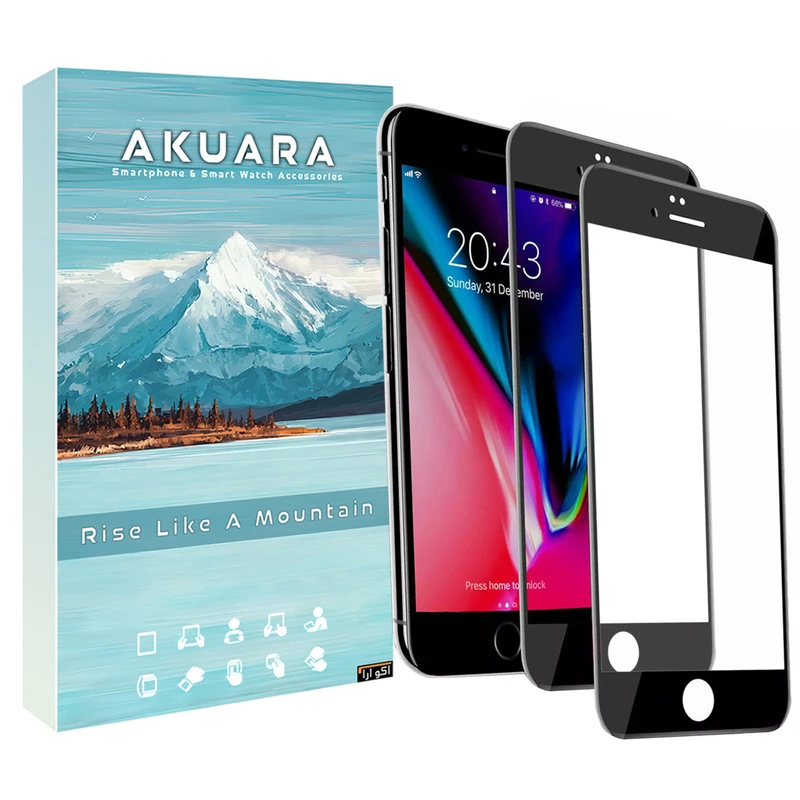 محافظ صفحه نمایش آکوآرا مدل Full AKU مناسب برای گوشی موبایل اپل iPhone 7 Plus / 8 Plus مجموعه دو عددی