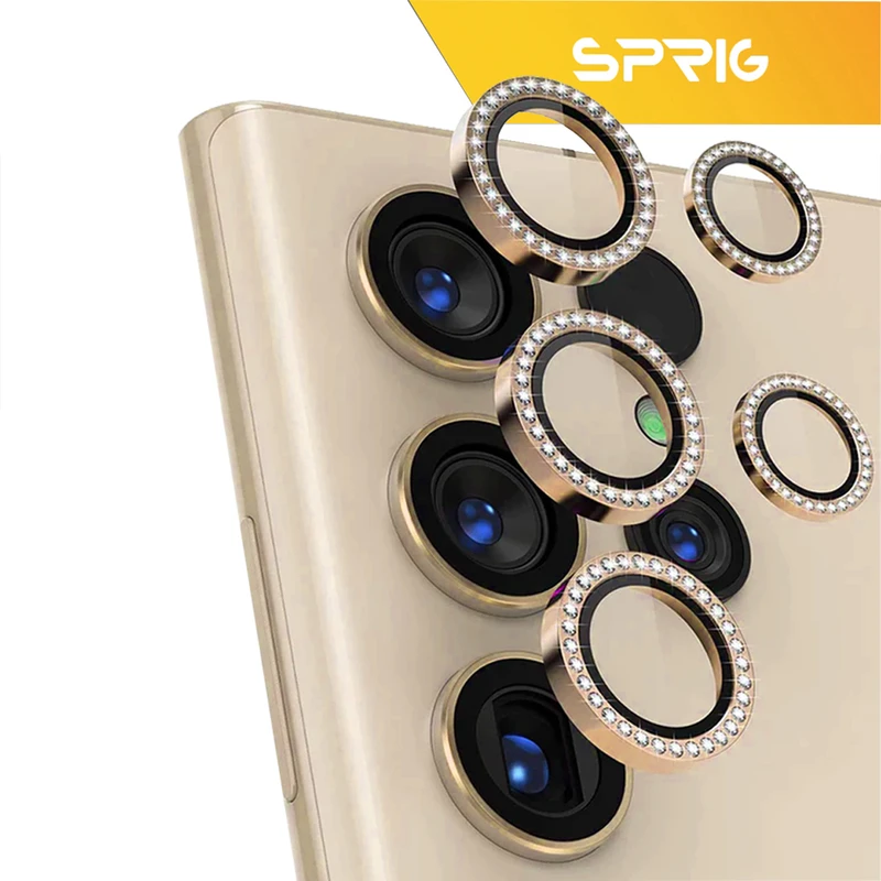 محافظ لنز دوربین رینگی اسپریگ مدل Ring metal Diamond مناسب برای گوشی موبایل سامسونگ Galaxy S25 ultra