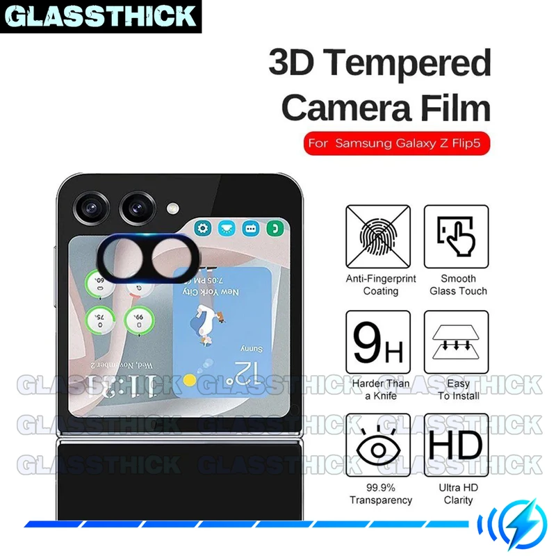 محافظ لنز دوربین گلستیک مدل 3D-GL مناسب برای گوشی موبایل سامسونگ Galaxy Z Flip 5