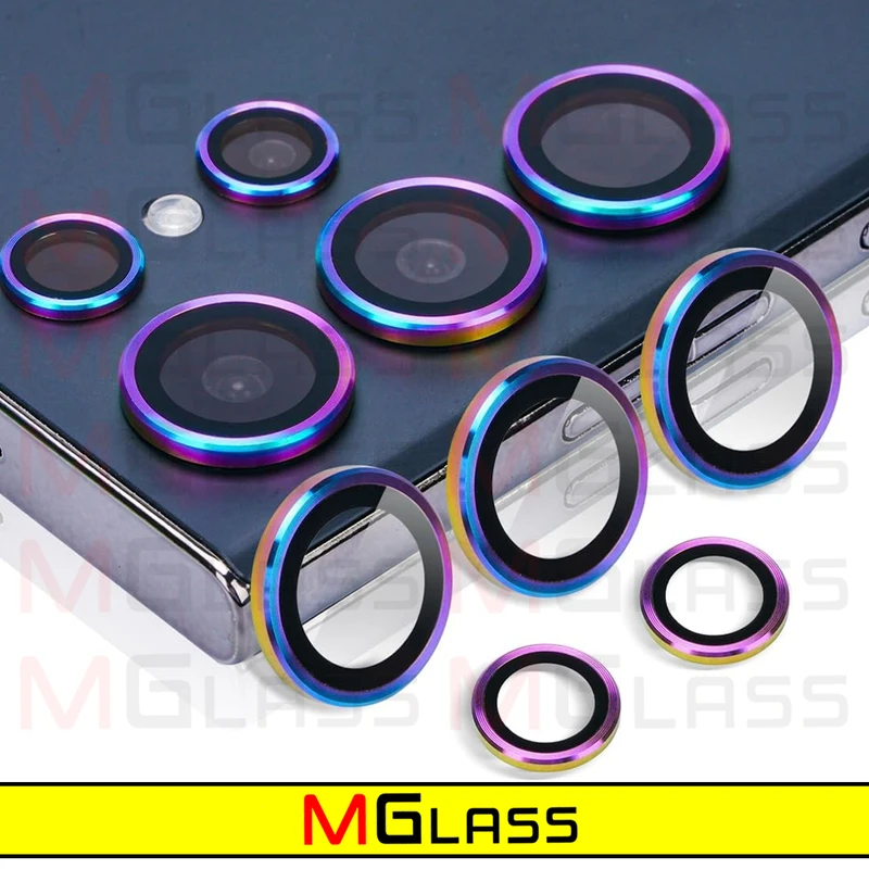 محافظ لنز دوربین ام‌گلس مدل Colorful Ring MG مناسب برای گوشی موبایل سامسونگ Galaxy S22 Ultra