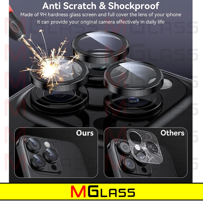 محافظ لنز دوربین ام‌گلس مدل Ring-Metal-MG مناسب برای گوشی موبایل اپل Iphone 15 Pro Max