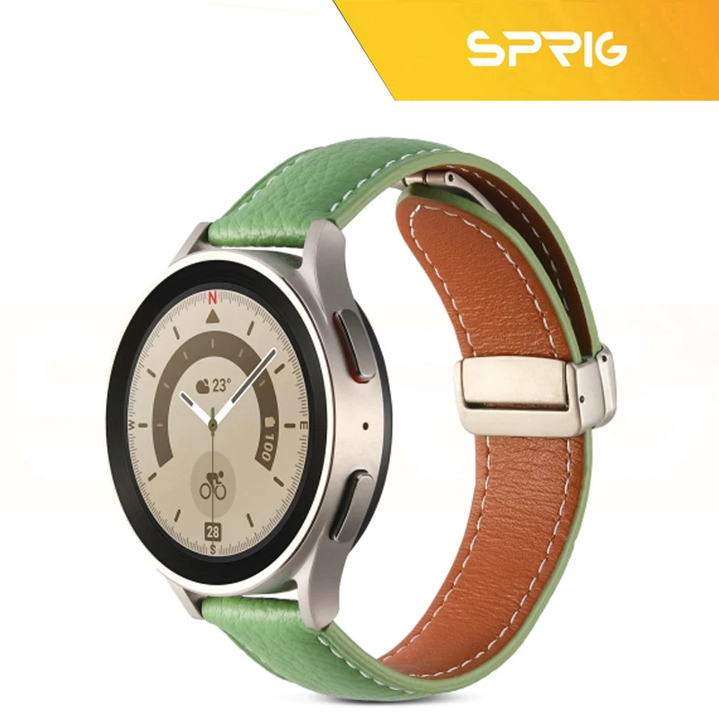 بند اسپریگ مدل MAG Leather مناسب برای ساعت هوشمند سامسونگ Galaxy Watch 5 40mm / Watch 5 44mm / Watch 5 Pro 45mm