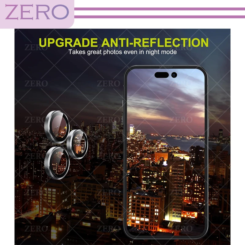 محافظ لنز دوربین زیرو مدل Ring-Metal-ZR مناسب برای گوشی موبایل اپل Iphone 15 Pro