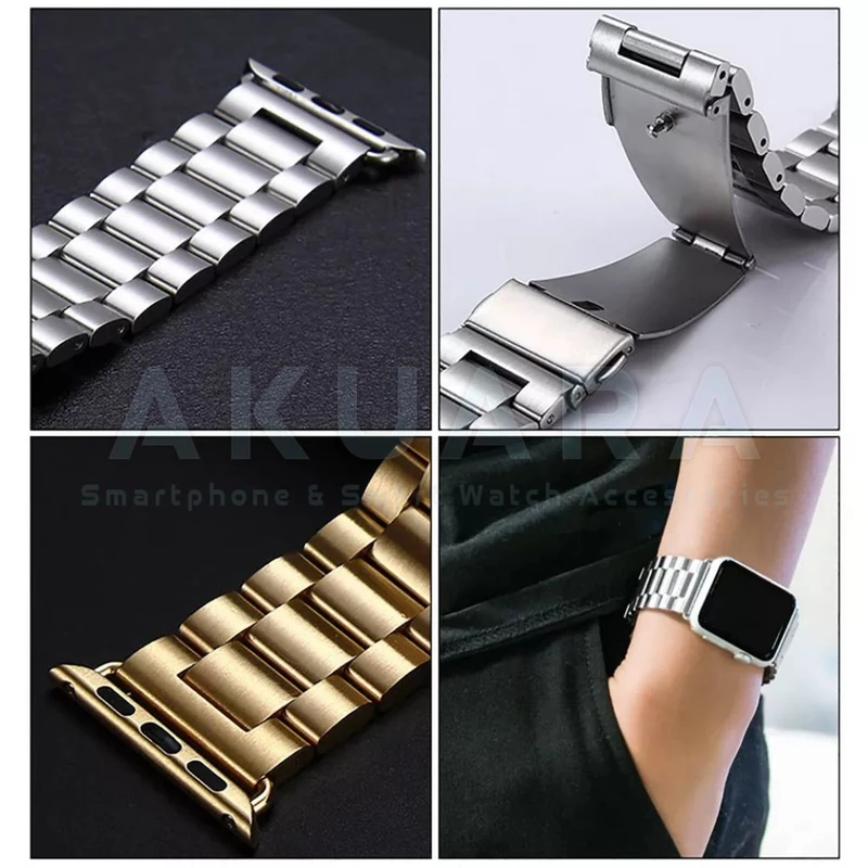 بند آکوآرا مدل 3Bead مناسب برای اپل واچ سری 7/8/9 سایز 41 میلیمتری