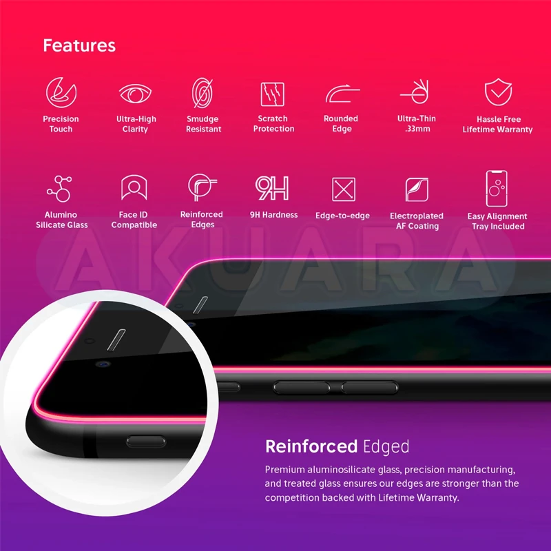 محافظ صفحه نمایش حریم شخصی آکوآرا مدل Prv AKU مناسب برای گوشی موبایل اپل iPhone 7 / 8 / SE 2020 / SE2022