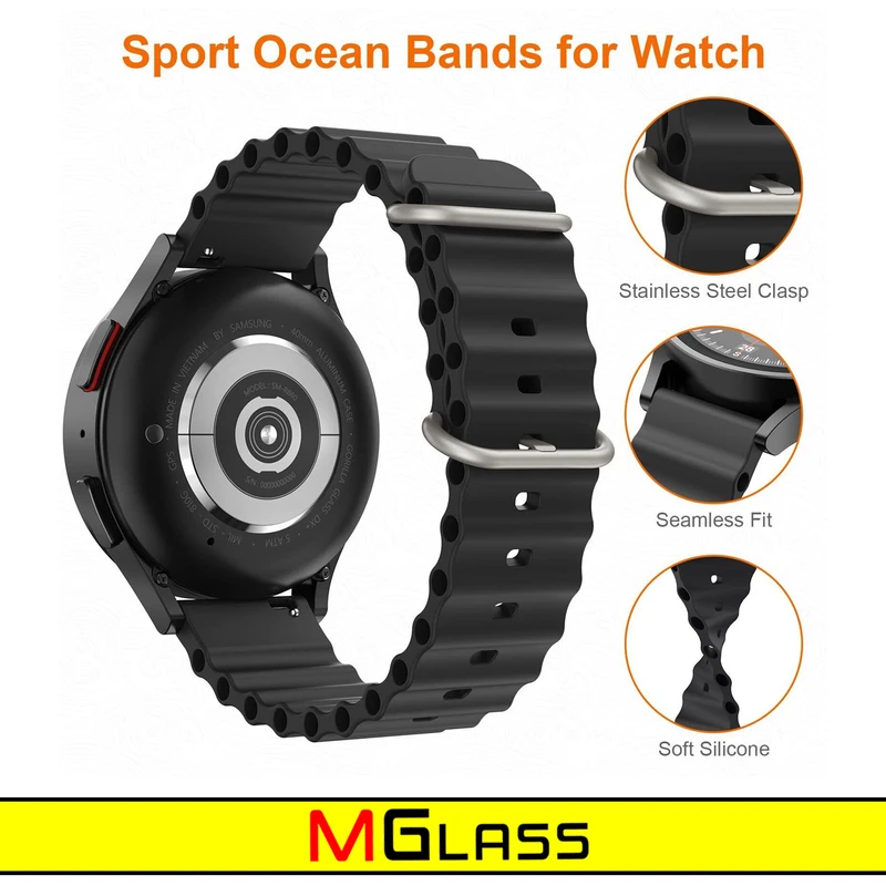 بند ام‌گلس مدل Ocean مناسب برای ساعت هوشمند امازفیت BIPs / GTS / BIP LITE / BIP U / BIP U PRO