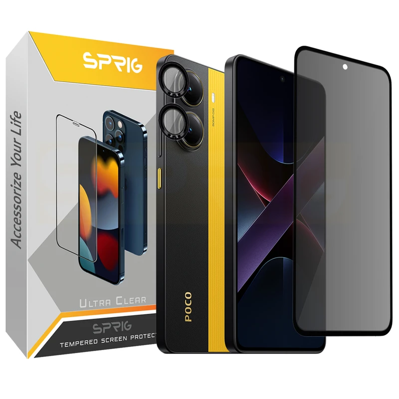 محافظ صفحه نمایش اسپریگ مدل PRV_Ring مناسب برای گوشی موبایل شیائومی Poco X7 Pro به همراه محافظ لنز دوربین