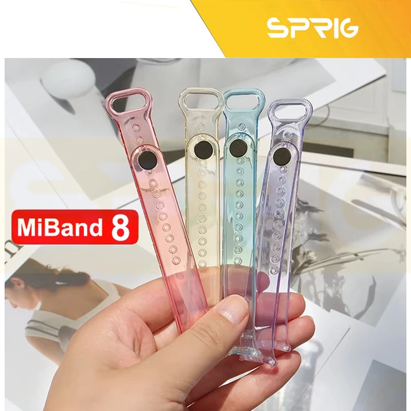 بند اسپریگ مدل Clear TRS مناسب برای ساعت هوشمند شیائومی Mi band 8/9