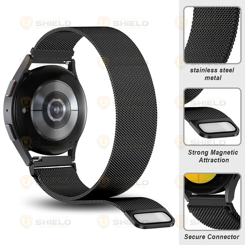 بند آلتیمیت شیلد مدل Milanese UL مناسب برای ساعت هوشمند سامسونگ Galaxy Watch 4/5/6/7/FE سایز 40/43/44/46/47 میلی متری