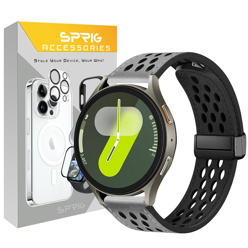بند اسپریگ مدل Nk Leather magnet مناسب برای ساعت هوشمند سامسونگ Galaxy Watch 4 / Watch 4 Classic / Watch 5 / Watch 5 Pro / Watch 6 / Watch 6 Classic