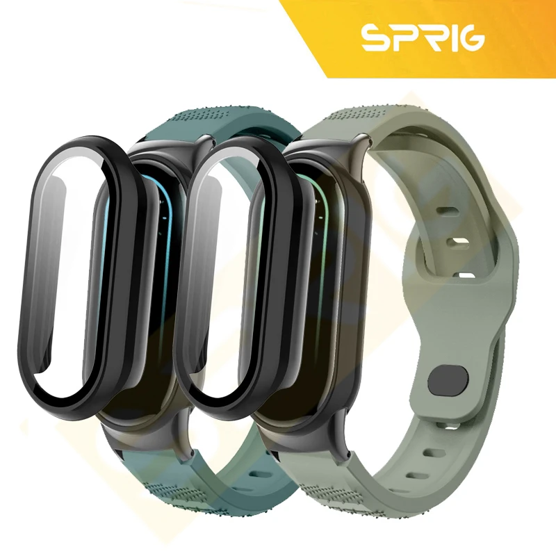 بند اسپریگ مدل Spig BK Guard مناسب برای ساعت هوشمند شیائومی Mi band 9 به همراه کاور