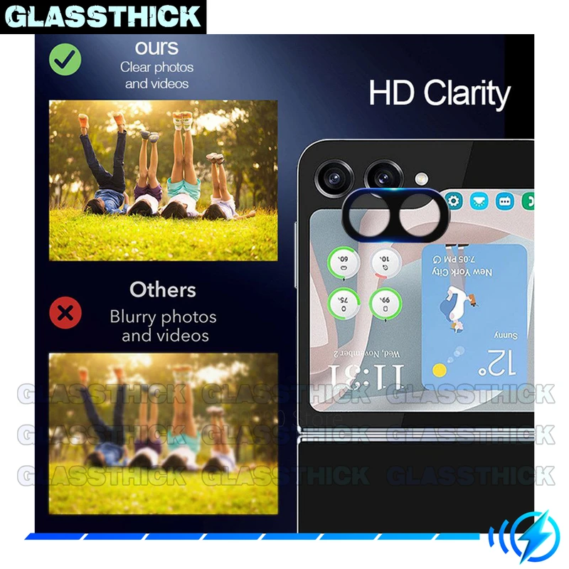 محافظ لنز دوربین گلستیک مدل 3D-GL مناسب برای گوشی موبایل سامسونگ Galaxy Z Flip 5