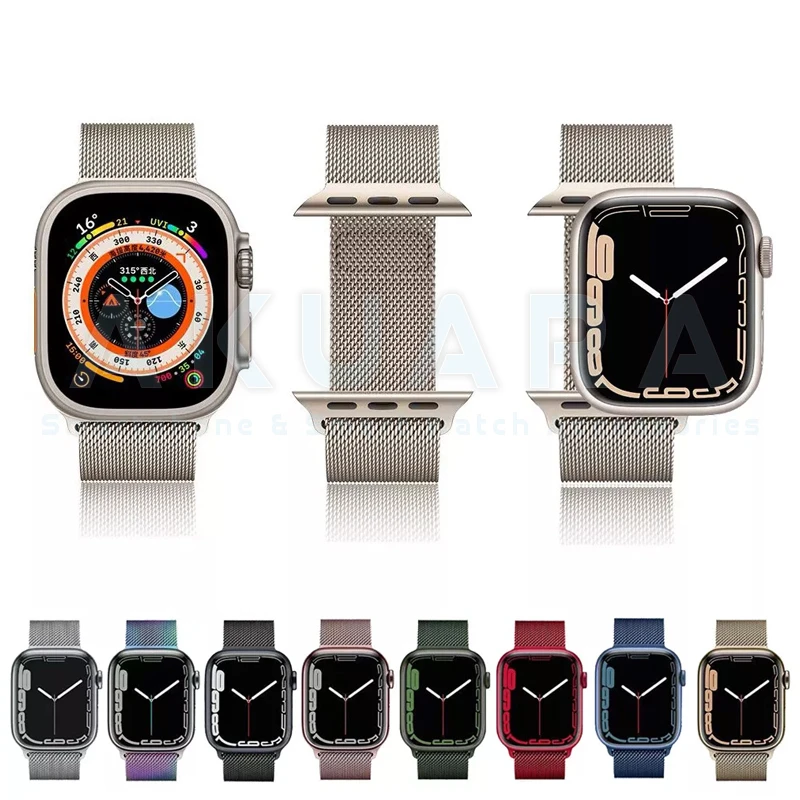 بند آکوآرا مدل Milanese مناسب برای اپل واچ Series 9 Aluminum 41mm / Series 8 Aluminum 41mm / Series 7 Aluminum 41mm