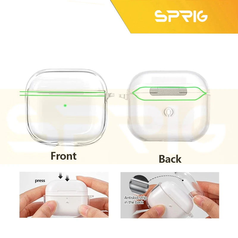 کاور اسپریگ مدل Hard Clear مناسب برای کیس اپل ایرپاد Airpod Pro / Airpod pro 2
