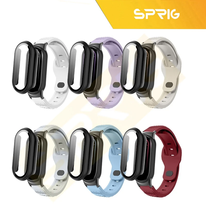 بند اسپریگ مدل Spig BK Guard مناسب برای ساعت هوشمند شیائومی Mi band 9 به همراه کاور