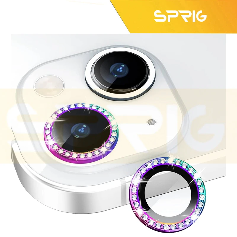 محافظ لنز دوربین اسپریگ مدل Ring Metal Shine مناسب برای گوشی موبایل اپل Iphone 13/13mini