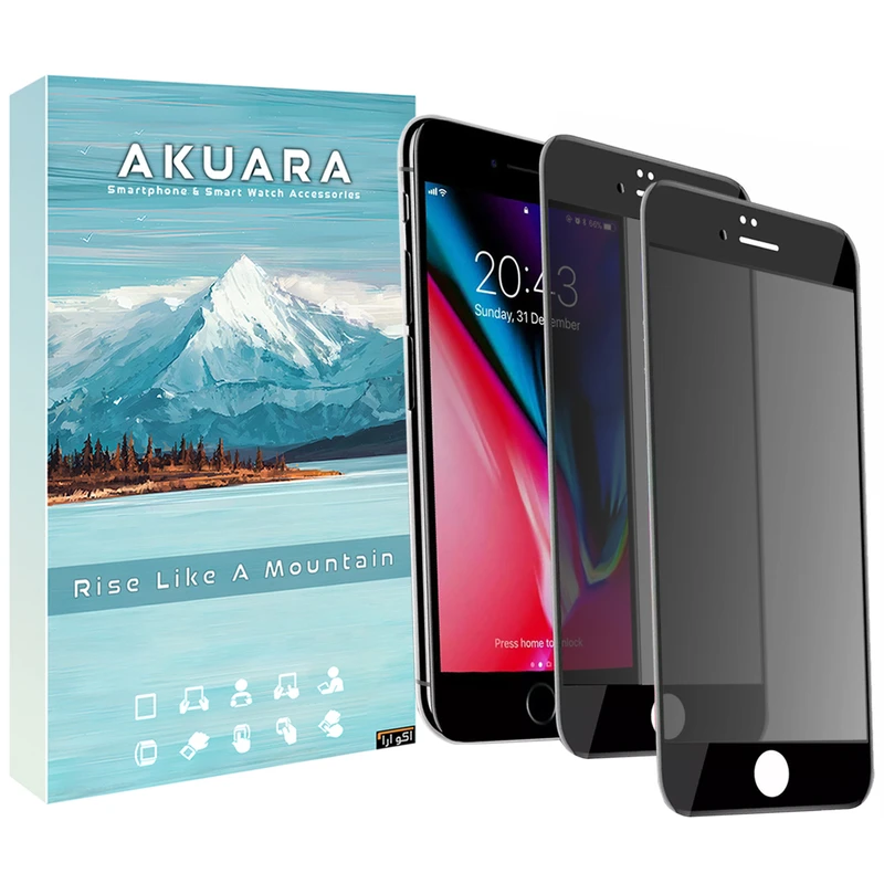 محافظ صفحه نمایش حریم شخصی آکوآرا مدل Prv AKU مناسب برای گوشی موبایل اپل iPhone 7 / 8 / SE 2020 / SE2022 مجموعه دو عددی