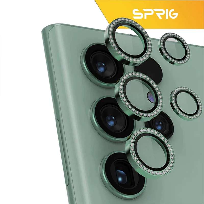 محافظ لنز دوربین رینگی اسپریگ مدل Ring metal Diamond مناسب برای گوشی موبایل سامسونگ Galaxy S25 ultra