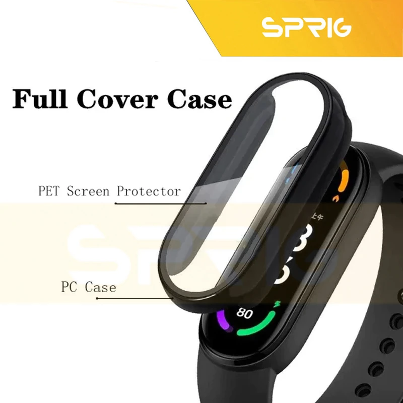 بند اسپریگ مدل Spig BK Guard مناسب برای ساعت هوشمند شیائومی Mi band 9 به همراه کاور