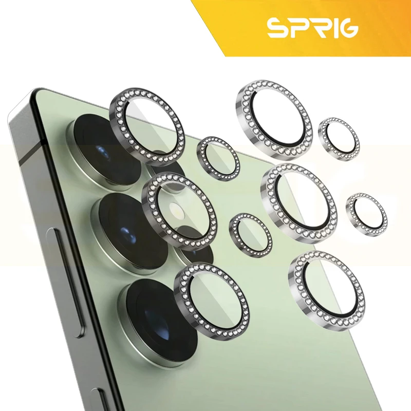 محافظ لنز دوربین رینگی اسپریگ مدل Ring metal Diamond مناسب برای گوشی موبایل سامسونگ Galaxy S25 ultra